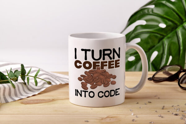 Coffee into Code | Informatiker Tasse | Informatik - Tasse Weiss - Kaffeetasse / Geschenk / Familie