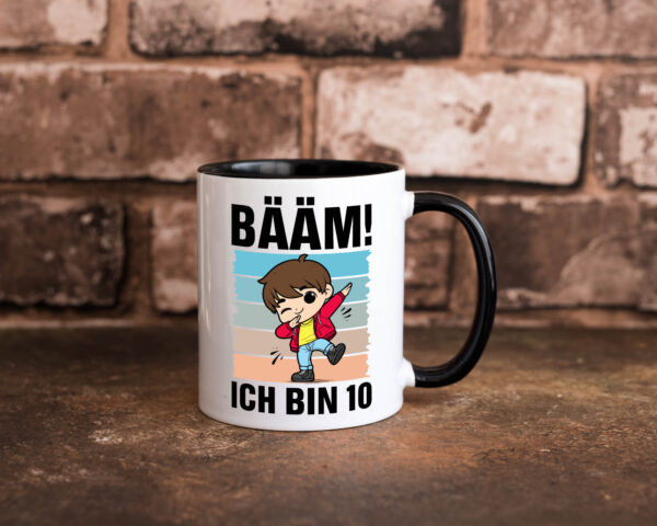 10. Geburtstag | Ich bin 10 | 10 Jahre | Bäääm Dabbing Kind Farbige Tasse - Kaffeetasse / Geschenk / Familie