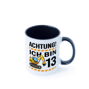 13 Geburtstag Ich bin 13 | Bagger | Bagger Junge Farbige Tasse - Kaffeetasse / Geschenk / Familie