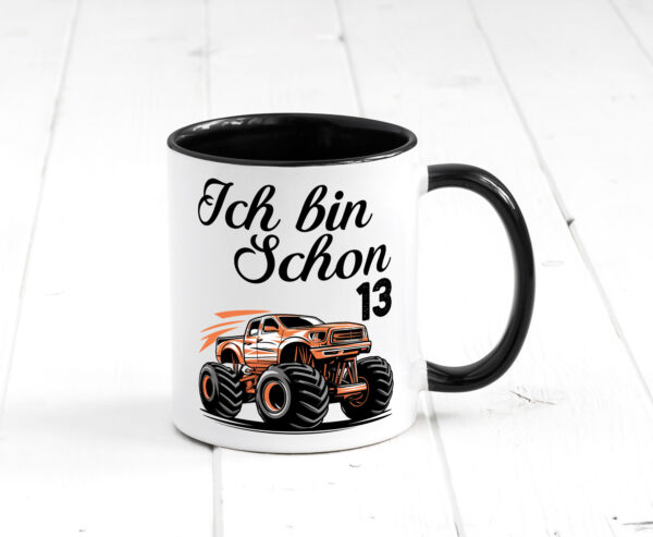 13. Geburtstag | Monster truck | 13 Jahre Farbige Tasse - Kaffeetasse / Geschenk / Familie