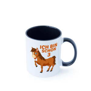 3. Geburtstag | Ich bin schon 3 | Pferde | Pony Farbige Tasse - Kaffeetasse / Geschenk / Familie