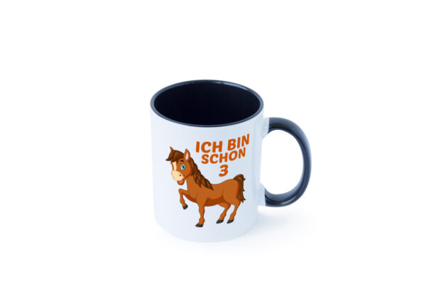 3. Geburtstag | Ich bin schon 3 | Pferde | Pony Farbige Tasse - Kaffeetasse / Geschenk / Familie