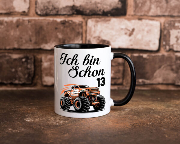 13. Geburtstag | Monster truck | 13 Jahre Farbige Tasse - Kaffeetasse / Geschenk / Familie