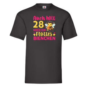 28. Geburtstag | Flottes Bienchen | 28 Jahre T-Shirt Schwarz