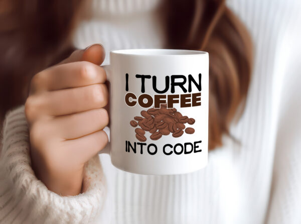 Coffee into Code | Informatiker Tasse | Informatik - Tasse Weiss - Kaffeetasse / Geschenk / Familie