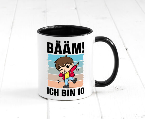 10. Geburtstag | Ich bin 10 | 10 Jahre | Bäääm Dabbing Kind Farbige Tasse - Kaffeetasse / Geschenk / Familie