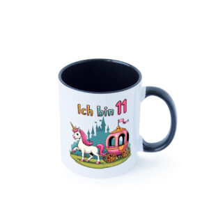 11. Geburtstag | Prinzessin in Kutsche | Einhorn Farbige Tasse - Kaffeetasse / Geschenk / Familie