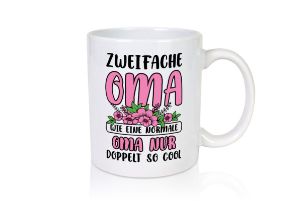 Zweifache Oma wie eine normale nur doppelt so cool - Tasse Weiss - Kaffeetasse / Geschenk / Familie