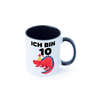 10. Geburtstag | Dino | Dinosaurier | 10 Jahre Farbige Tasse - Kaffeetasse / Geschenk / Familie