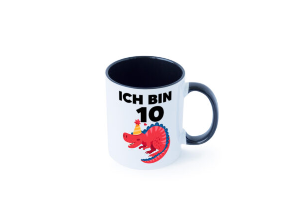 10. Geburtstag | Dino | Dinosaurier | 10 Jahre Farbige Tasse - Kaffeetasse / Geschenk / Familie