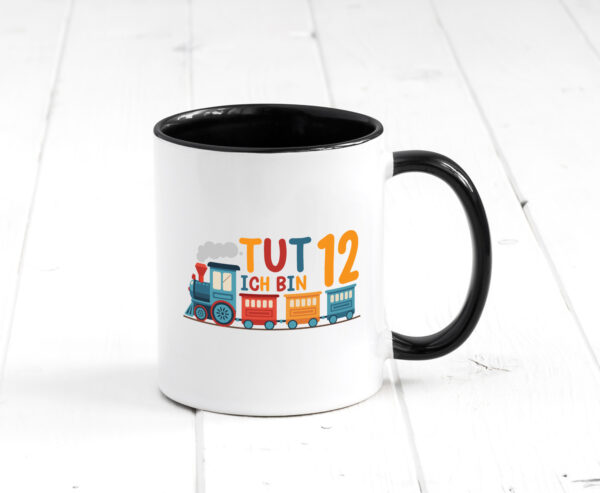 12. Geburtstag | 12 Jahre | Eisenbahn | Zug | junge Farbige Tasse - Kaffeetasse / Geschenk / Familie