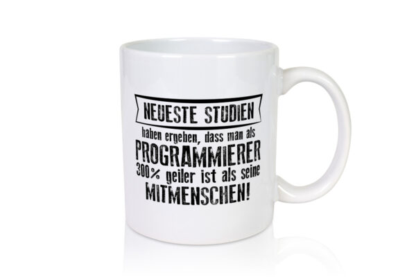 Neuste Studien: Programmierer | Software Entwickler - Tasse Weiss - Kaffeetasse / Geschenk / Familie