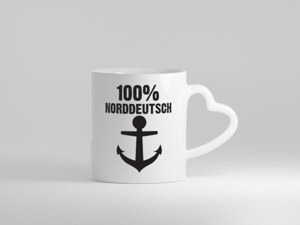 100% Norddeutsch | Norddeutscher Tasse | Nordlicht - Herzhenkel Tasse - Kaffeetasse / Geschenk / Familie