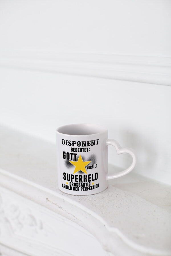 Bedeutung von Disponent | Zuteiler - Herzhenkel Tasse - Kaffeetasse / Geschenk / Familie