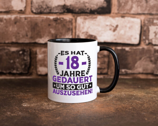 18 Jahre gedauert um so gut auszusehen | 18. Geburtstag Farbige Tasse - Kaffeetasse / Geschenk / Familie