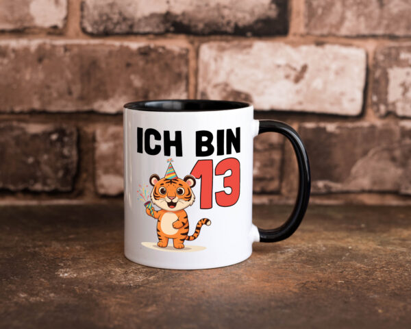 13. Geburtstag | 13 Jahre | Tiger | Geburtstag Farbige Tasse - Kaffeetasse / Geschenk / Familie