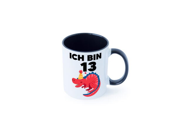 13. Geburtstag | Dino | Dinosaurier | 13 Jahre Farbige Tasse - Kaffeetasse / Geschenk / Familie