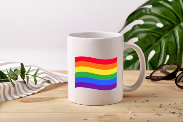 LGBTQ+ Tasse | bunter Regenbogen | bunte Flagge | LGBT - Tasse Weiss - Kaffeetasse / Geschenk / Familie