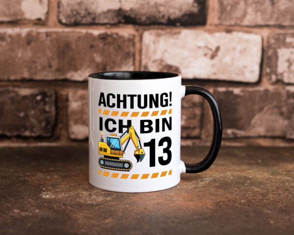 13 Geburtstag Ich bin 13 | Bagger | Bagger Junge Farbige Tasse - Kaffeetasse / Geschenk / Familie