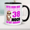 38. Geburtstag | Bitte kein neid | Faultier | 38 Jahre Farbige Tasse - Kaffeetasse / Geschenk / Familie