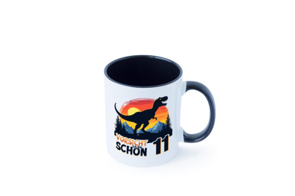 10. Geburtstag | 10 Jahre | Dinosaurier v2 Farbige Tasse - Kaffeetasse / Geschenk / Familie