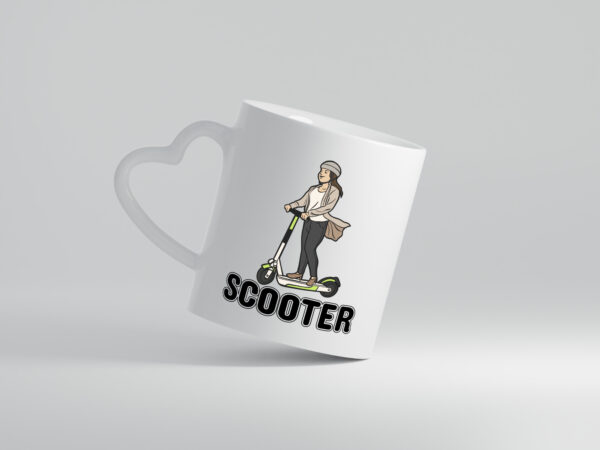 Scooter Tasse | Scooterfahrer Motiv | Jungs | Jungen - Herzhenkel Tasse - Kaffeetasse / Geschenk / Familie