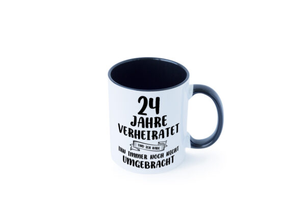 24 Jahre Verheiratet, immer noch am Leben! Farbige Tasse - Kaffeetasse / Geschenk / Familie