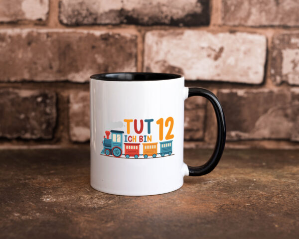 12. Geburtstag | 12 Jahre | Eisenbahn | Zug | junge Farbige Tasse - Kaffeetasse / Geschenk / Familie