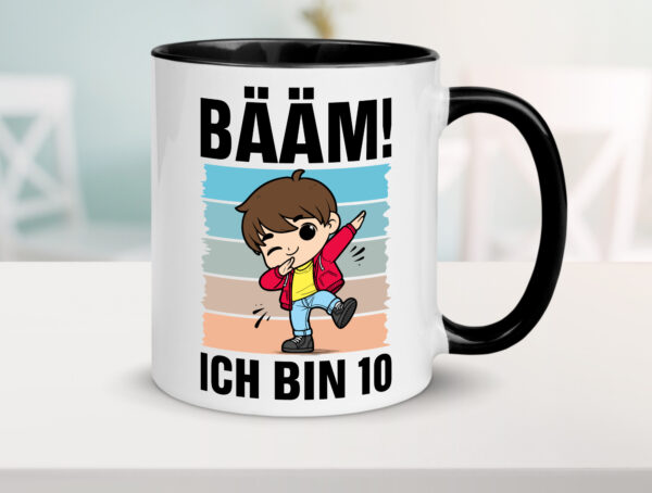 10. Geburtstag | Ich bin 10 | 10 Jahre | Bäääm Dabbing Kind Farbige Tasse - Kaffeetasse / Geschenk / Familie