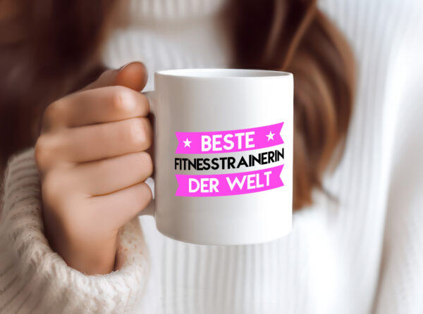 Beste Fitnesstrainerin | Trainerin | Sport - Tasse Weiss - Kaffeetasse / Geschenk / Familie
