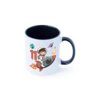 11. Geburtstag | 11 Jahre | Astronaut | Weltraum Farbige Tasse - Kaffeetasse / Geschenk / Familie