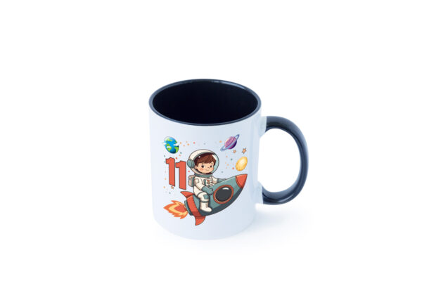 11. Geburtstag | 11 Jahre | Astronaut | Weltraum Farbige Tasse - Kaffeetasse / Geschenk / Familie