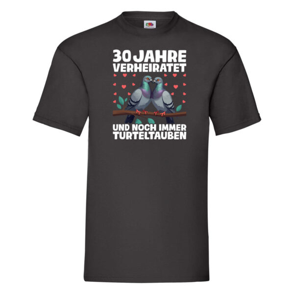 30 Jahre verheiratet | Turteltauben | Ehe | Ehepaar T-Shirt Schwarz