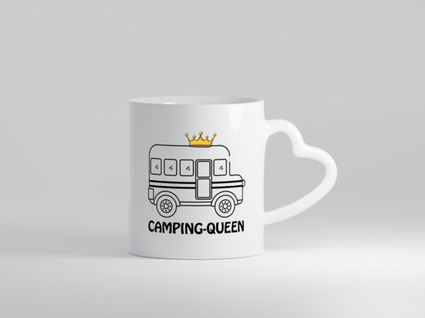 Camping Queen - Herzhenkel Tasse - Kaffeetasse / Geschenk / Familie