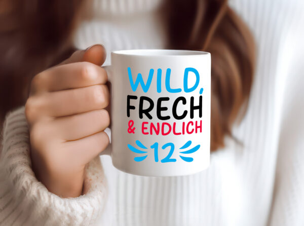 12. Geburtstag | 12 Jahre | Wild & Frech - Tasse Weiss - Kaffeetasse / Geschenk / Familie