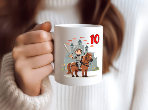 10. Geburtstag | 10 Jahre | Ritter | Junge | Schloss - Tasse Weiss - Kaffeetasse / Geschenk / Familie