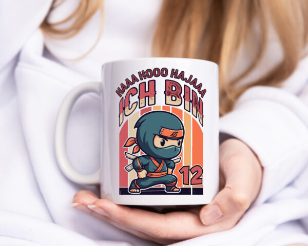 12. Geburtstag | Ninja Junge | 12 Jahre - Tasse Weiss - Kaffeetasse / Geschenk / Familie