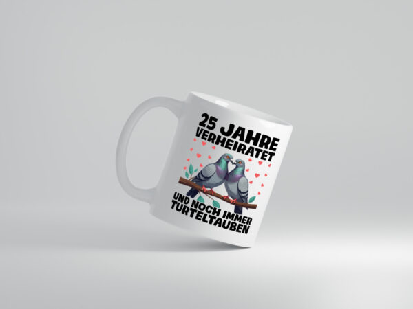 25. Jahre verheiratet | Turteltauben | Ehe | Ehepaar - Tasse Weiss - Kaffeetasse / Geschenk / Familie