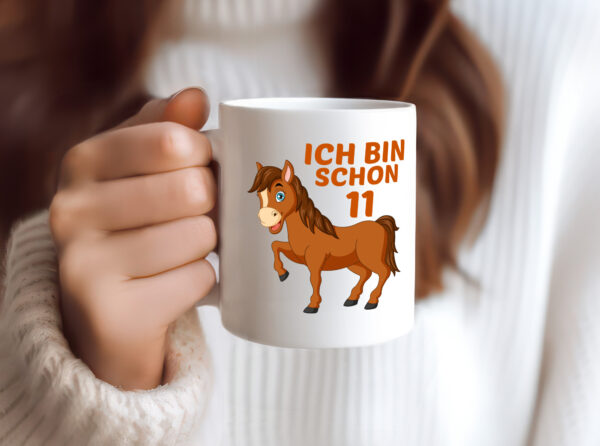 11. Geburtstag | Ich bin schon 11 | Pferde | Pony - Tasse Weiss - Kaffeetasse / Geschenk / Familie