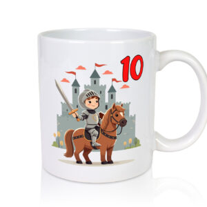 10. Geburtstag | 10 Jahre | Ritter | Junge | Schloss - Tasse Weiss - Kaffeetasse / Geschenk / Familie