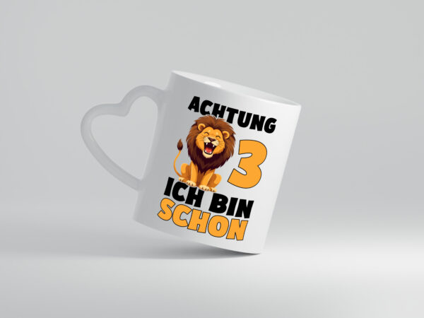 3. Geburtstag | 3 Jahre | Löwe - Herzhenkel Tasse - Kaffeetasse / Geschenk / Familie