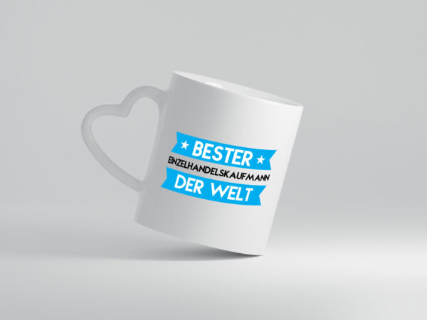 Bester Einzelhandelskaufmann | Einzelhandel - Herzhenkel Tasse - Kaffeetasse / Geschenk / Familie