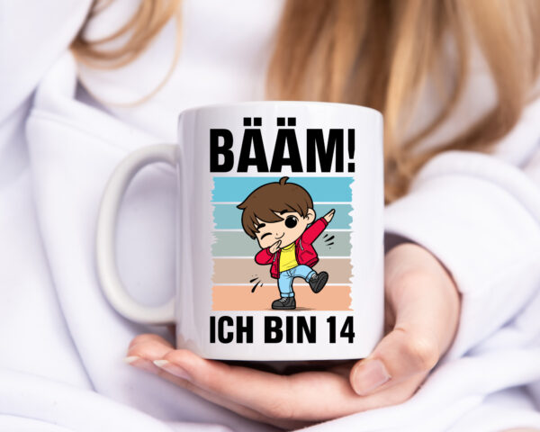 14. Geburtstag | Ich bin 14 | 14 Jahre | Bäääm Dabbing Kind - Tasse Weiss - Kaffeetasse / Geschenk / Familie