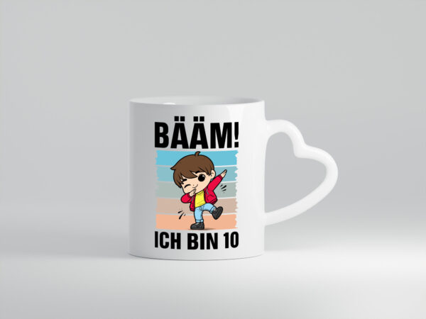 10. Geburtstag | Ich bin 10 | 10 Jahre | Bäääm Dabbing Kind - Herzhenkel Tasse - Kaffeetasse / Geschenk / Familie