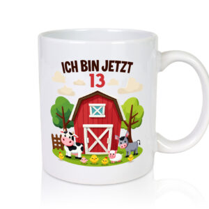 12. Geburtstag | 12 Jahre | Bauernhof und Tiere - Tasse Weiss - Kaffeetasse / Geschenk / Familie