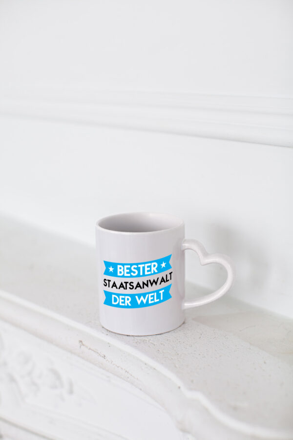 Bester Staatsanwalt | Anwalt | Jurist - Herzhenkel Tasse - Kaffeetasse / Geschenk / Familie