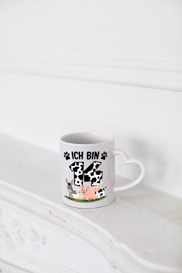 14 Geburtstag | 14 Jahre | Farmer Kind - Herzhenkel Tasse - Kaffeetasse / Geschenk / Familie