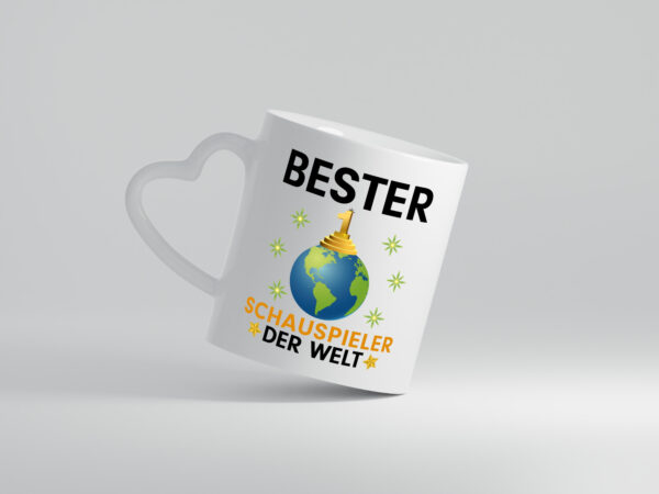 Welt Bester Schauspieler | Theater - Herzhenkel Tasse - Kaffeetasse / Geschenk / Familie