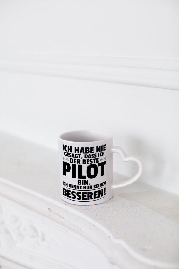 Der Beste Pilot | Flugzeug | Piloten - Herzhenkel Tasse - Kaffeetasse / Geschenk / Familie