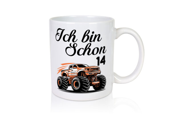 14. Geburtstag | Monster truck | 14 Jahre - Tasse Weiss - Kaffeetasse / Geschenk / Familie